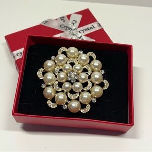 Elegant Pearl and Brooch